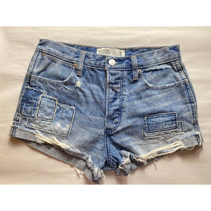 AF High Rise Distressed Button Fly Shorts 0